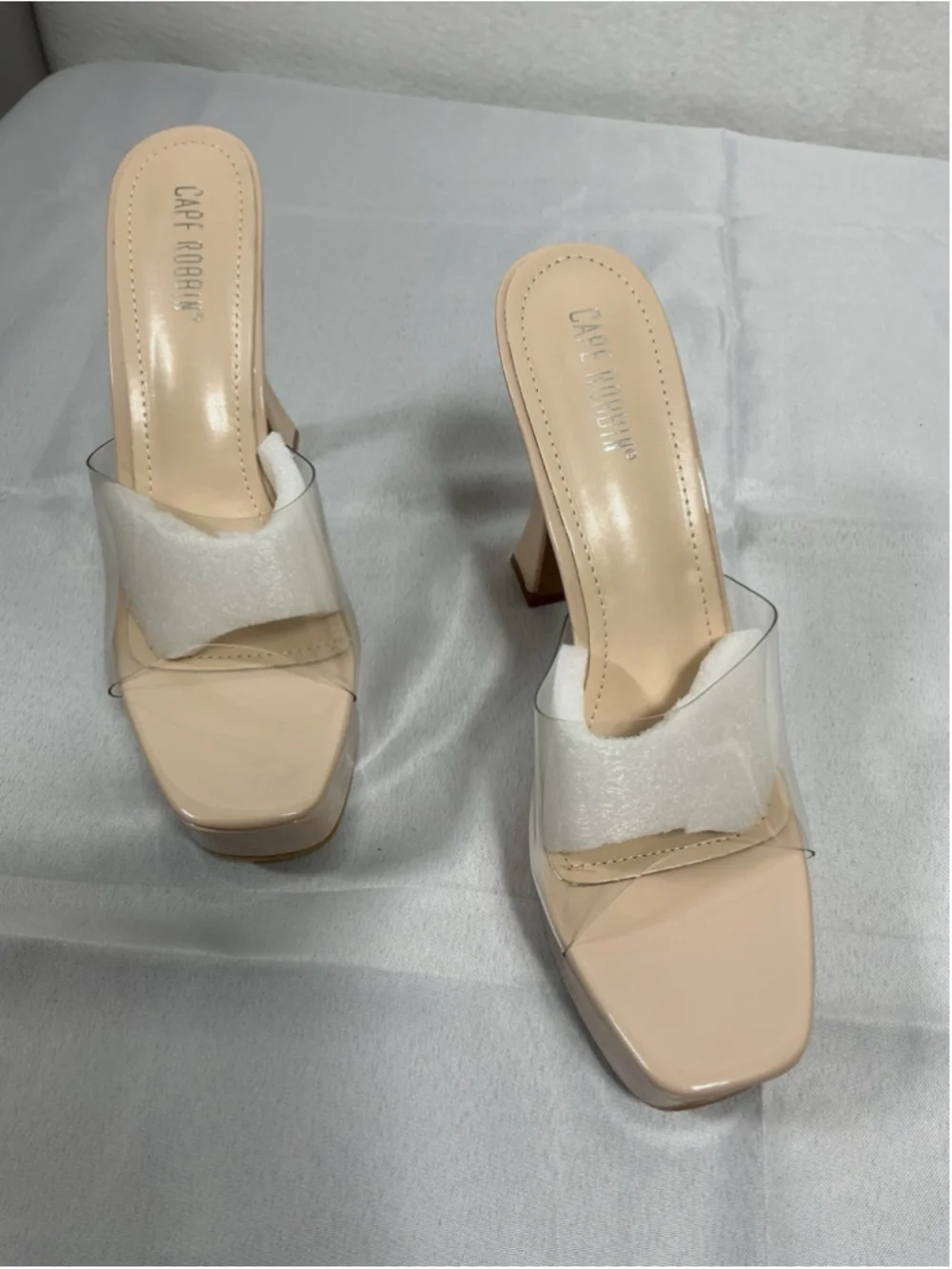 Woman’s New Cape Robbin Yeti-2 Slip On Platform Mules Size 11 Nude Pyramid Heel